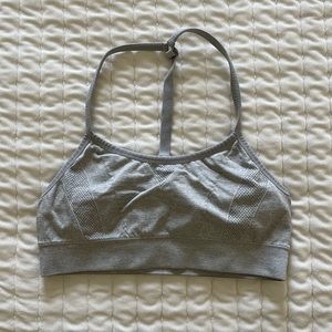 Gray sports bra